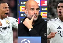 ဘာပေ၊ ဗင်နီစီယပ်စ်၊ ဘယ်လင်ဂမ်နှင့် ရိုဒရီဂိုတို့ကို တားဆီးရန် မဖြစ်နိုင်သော်လည်း နောက်တစ်ဆင့်တက်ရန် မျှော်လင့်ထားသည်ဟု ဂွါဒီယိုလာ ပြောကြား Guardiola says Mbappe, Vinicius, Bellingham and Rodrygo are impossible to stop but still hope to progress